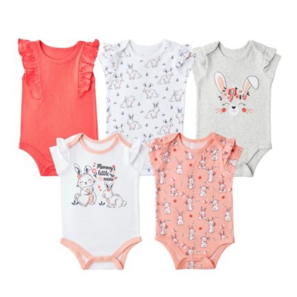 Members Mark Girls 5 pack bodysuits